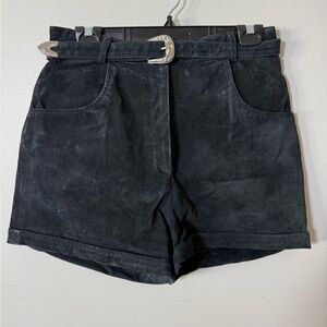 COSA NOVA | Black Suede Shorts With Belt